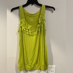 Lane Bryant Vibrant Green Ruffle Tank Top